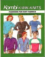 Kombi Kwik Knits 307 Unisex Raglan Tops and Caridgans, Uncut, Factory Folded, Master Sewing Pattern Multi Plus Size 8-24