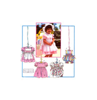 Simplicity 9646 Oliver Goodwin Smocked Toddler's Dress, Pinafore, Sunsuit and Panties, Uncut, Factory Folded, Sewing Pattern Size 1/2 - 2