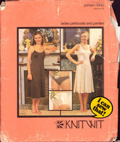 Knitwit 5100 Underwear: Petticoats with Bikini or Full Brief Panties, Uncut, Factory Folded, Sewing Pattern Multi Plus Size 6-22