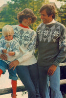 Vintage Knitted Snowflake Sweaters Patterns for Men, Women and Children Instant Download PDF 5 pages