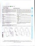 Vogue 8792 Pullover Top with Neck Band and Seam Detail, Uncut, Factory Folded, Sewing Pattern Multi Plus Size 14-22