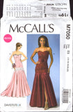 McCall's 7050 Lined, Princess Seam, Drop Waist Evening Dress with Flared Skirt, Uncut, Factory Folded, Sewing Pattern Multi Plus Size 14-22