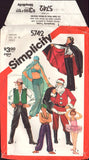 Simplicity 5742 Adults' and Children's Costumes, Sewing Patten, Size Medium, PARTIALLY CUT, COMPLETE