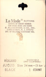 Vintage La Mode 34 mm (1 3/8 inch) Carded Extra Large Black Shank Button One Piece