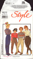 Style 1803 Unisex Child's Classic Trousers, Jodhpurs or Stirrup / Ski Pants, Uncut, Factory Folded Sewing Pattern Multi Size 8-12