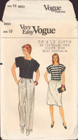 Vogue 8653 Sewing Pattern, Top Skirt Pants, Size 10, Partially Cut, Complete