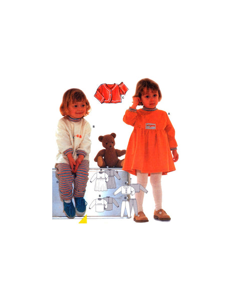 Burda 3179 Toddler/Child Coordinates: Dress, T-Shirt, Pants and Jacket, Uncut, Factory Folded Sewing Pattern Multi Size 18M-6