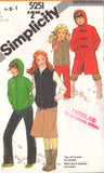 Simplicity 5251 Child's Lined, Hooded Coat, Quilted Vest and Hooded Jacket/Vest, Uncut, Factory Folded, Sewing Pattern Size 14