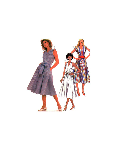 McCall's 2028 Dress with Bodice Variations and Full Flared Bias Skirt, Uncut, Factory Folded Sewing Pattern Size 12 Bust 34