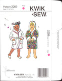 Kwik Sew 2259 Toddlers' Wrap Robe with Hood and Tie Belt, Uncut, Factory Folded Sewing Pattern Multi Size T1-T4