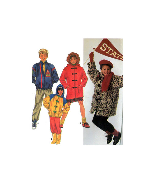 Simplicity 9871 Childs' Lined Jackets with Detachable Hood, Uncut, Factory Folded Sewing Pattern Multi Size 4-14