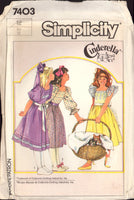 Simplicity 7403 Cinderella Girls' Fit and Flare Dress with Sleeve and Trim Variations, Uncut, Factory Folded Sewing Pattern Size 12