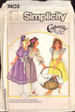 Simplicity 7403 Cinderella Girls' Fit and Flare Dress with Sleeve and Trim Variations, Uncut, Factory Folded Sewing Pattern Size 12