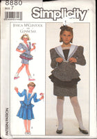 Simplicity 8880 Gunne Sax Girls' Drop Waist Dress with Ruffled Peplum, Uncut, Factory Folded Sewing Pattern Size 7