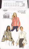 Vogue 9285 Loose Fitting Tops with Sleeve Variations, Partially Cut, Complete Sewing Pattern Size 6-10