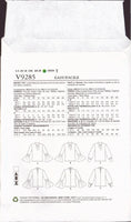 Vogue 9285 Loose Fitting Tops with Sleeve Variations, Partially Cut, Complete Sewing Pattern Size 6-10