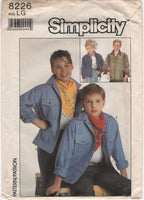 Simplicity 8226 Child's Loose Fitting Unlined Jacket in Two Lengths, Uncut, Factory Folded, Sewing Pattern Size 30-32 Chest/Breast