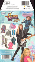 Simplicity 2294 Hannah Montana Pants, Dress or Tunic, Jacket and Vest, Uncut, Factory Folded Sewing Pattern Size 8-16