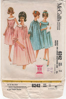 McCall's 6242 Yoked Nightgown and Matching Duster, Partially Cut and Factory Folded Sewing Pattern Size 32