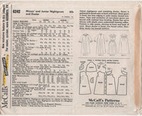 McCall's 6242 Yoked Nightgown and Matching Duster, Partially Cut and Factory Folded Sewing Pattern Size 32