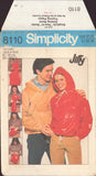 Simplicity 8110 Unisex Hooded Windcheater with Drawstring Waist, Uncut, Factory Folded Sewing Pattern Size 35-36.5