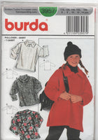 Burda 3957 Child's Pullover Shirt with Optional Hood, Uncut, Factory Folded Sewing Pattern Multi Size 6-14