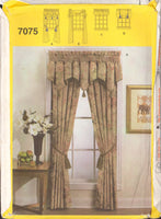 Simplicity Window Treatments 7075 Sewing Patterns for Dummies: Set of Window Curtains in Four Styles, Uncut, Factory Folded