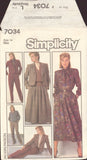 Simplicity 7034 Women's Pants, Skirt, Jacket and Blouse with Detachable Tie, Size 14, Cut, Complete