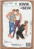 Kwik Sew 1727 Men's Cycling Wear: Tights, Shorts and Tank Top, Uncut, Factory Folded, Sewing Pattern Multi Size 34-48