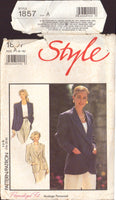 Style 1857 Sewing Pattern, Women's Jacket, Size 6-18, Uncut, Factory Folded