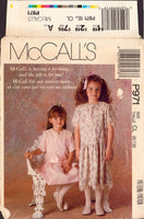 McCall's P971 Sewing Pattern, Girls' Dress, 6, 7, 8, Uncut, Factory Folded