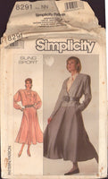 Simplicity 8291 Women's Jacket, Blouse and Skirt, Size 10-16, Uncut, Factory Folded