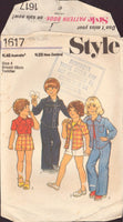 Style 1617 Sewing Pattern, Toddlers' Shirt, Trousers or Shorts, Size 4, Cut, INCOMPLETE