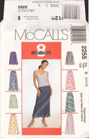 McCall's 2255 Sewing Pattern, 2-Length Skirt, Size 8-10-12, Cut, Complete