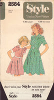 Style 2584 Sewing Pattern, Girls' Dresses, Size 4, Cut, Complete