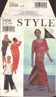 Style 2456 Sewing Pattern, Dress and Pants, Size S-M, Partially Cut, INCOMPLETE