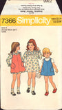 Simplicity 7366 Girls' Dress and Pullover Jumper, Sewing Pattern, Size 3, Neatly Cut, Complete