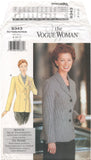 Vogue 9343 Semi-Fitted, Lined Jacket with Collar Variations, Uncut, Factory Folded Sewing Pattern Size 8-12