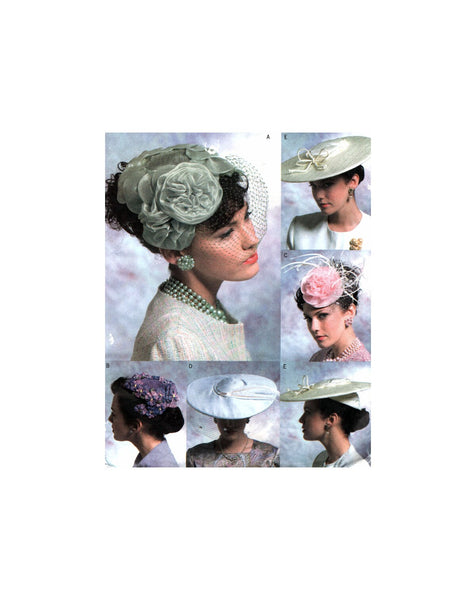 Vogue Accessories 8052 Vintage 1950s Hats and Fascinators, Uncut, Factory Folded, Sewing Pattern