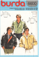 Burda 6600 Men's Bomber Jackets or Vest, Uncut, Factory Folded Sewing Pattern Multi Size 34-44