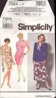 Simplicity 7564 Sewing Pattern, Dress and Skirt, Size 14-18, Uncut, Factory Folded