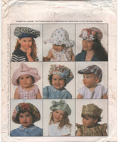 McCall's 6210 Hats for Kids: Beret, Baseball Cap, Sailor Hat, Sun Hat, Uncut, Factory Folded or Cut, Complete, Sewing Pattern Multi Size