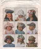 McCall's 6210 Hats for Kids: Beret, Baseball Cap, Sailor Hat, Sun Hat, Uncut, Factory Folded or Cut, Complete, Sewing Pattern Multi Size