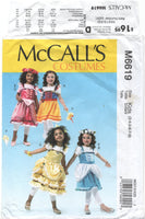 McCall's 6619 Child's Costumes: Aprons, Headpiece and Wand, Uncut, Factory Folded Sewing Pattern Size 3-8