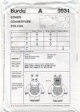 Burda 9931 Softly Padded Hippopotamus Play Blanket for Baby, Uncut, Factory Folded Sewing Pattern