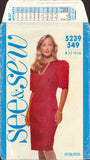 See&Sew 5239 Sewing Pattern, Dress, Size 12-14-16, Uncut, Factory Folded