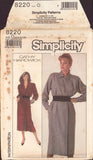 Simplicity 8220 Sewing Pattern,  Mock-Wrap Dress, Size 12-14-16, Uncut, Factory Folded