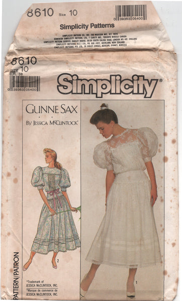 Simplicity Pattern 5491 Gunne Sax Jacket, Blouse and Skirt Misses size 8