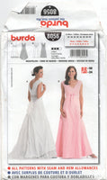 Burda 8056 Wedding Gown with Train or Bridesmaid Dresses, Uncut, Factory Folded Sewing Pattern Multi Plus Size 10-24