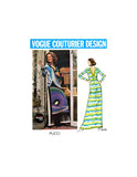 70s Slim Evening Length Lounge Dress with Deep V-Neckline and Pants, Bust 34" (87 cm) Vogue 2713, Vintage Sewing Pattern Reproduction